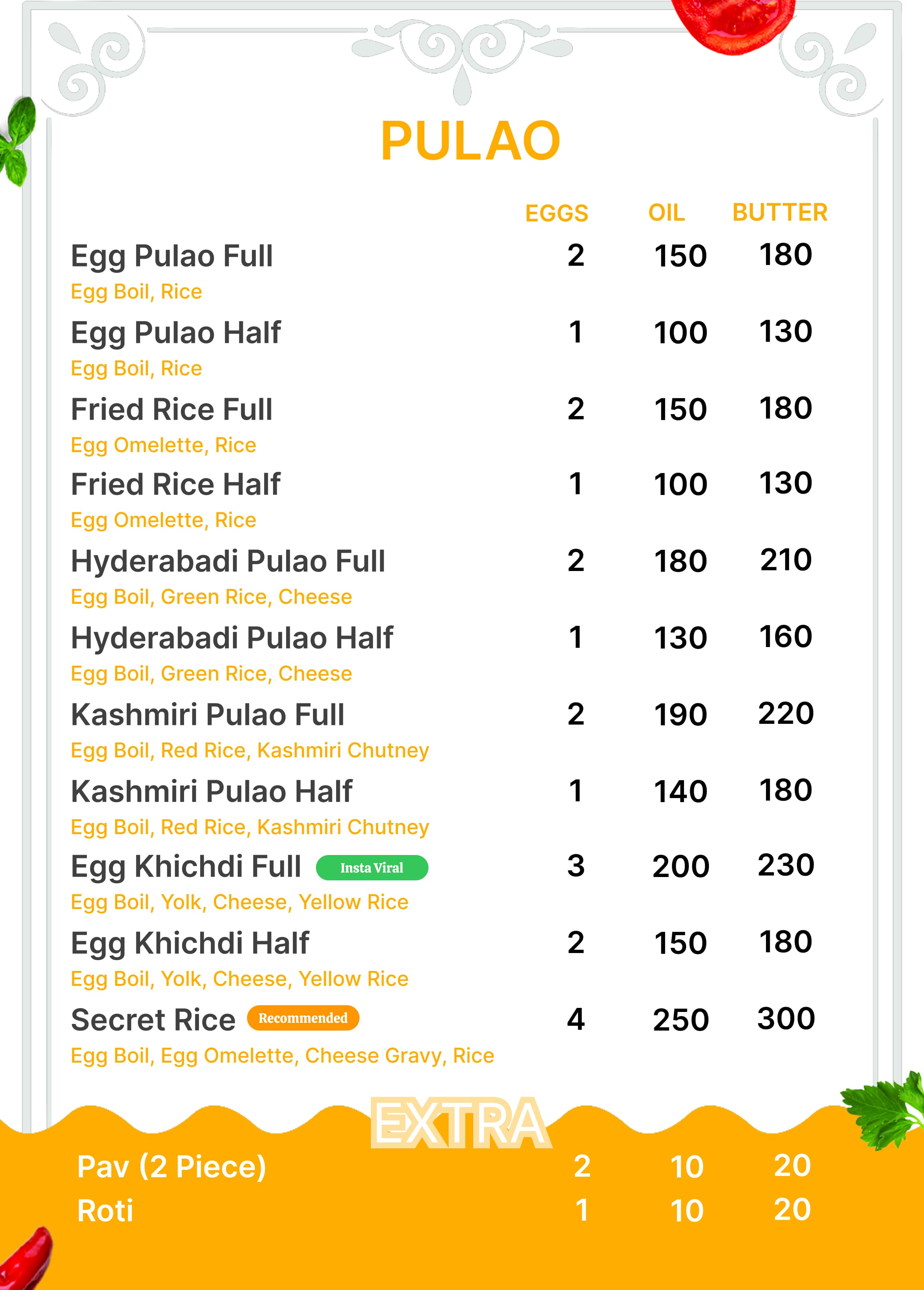 Menu page 10 - Flip N Fry Eggs