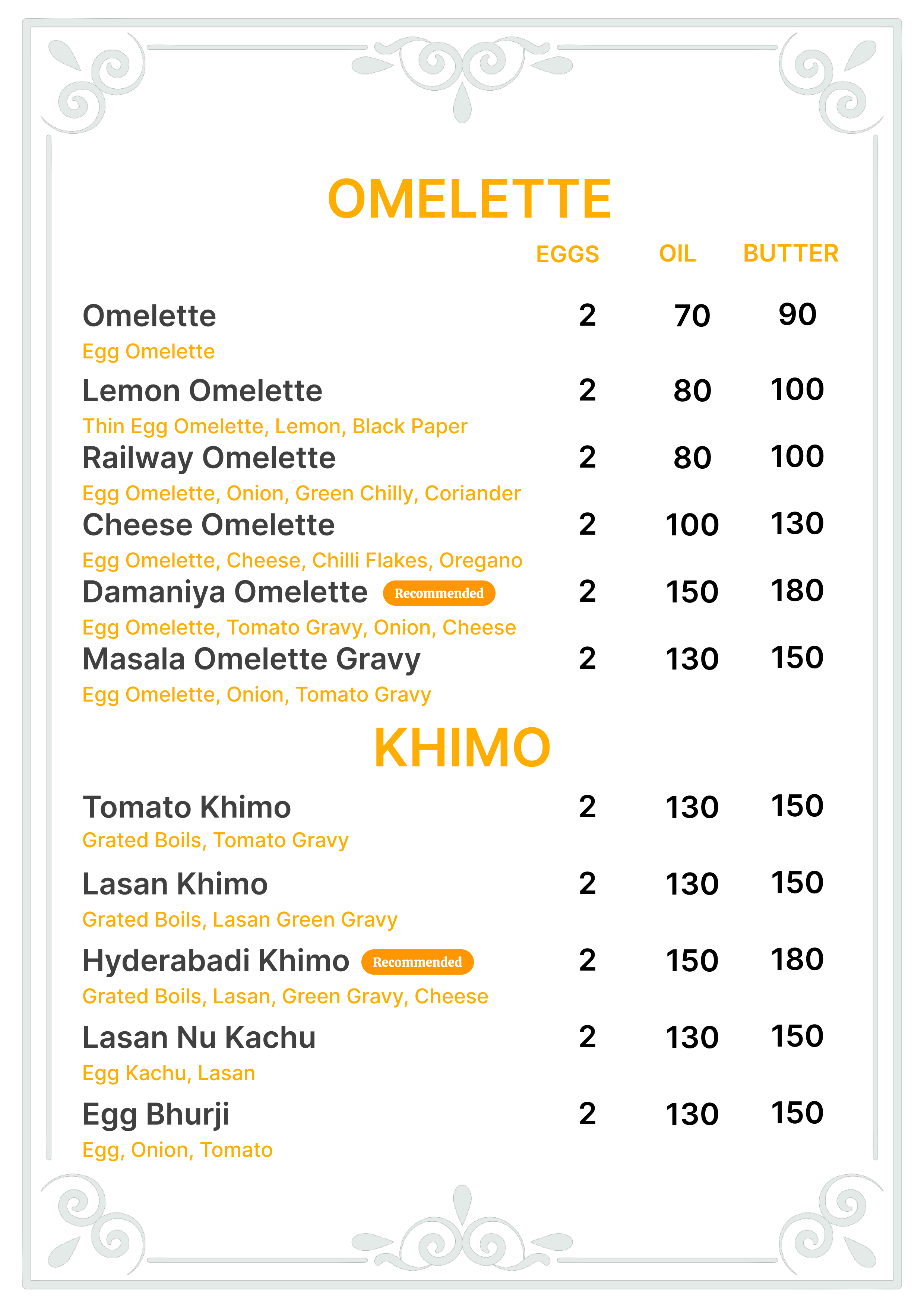 Menu page 3 - Flip N Fry Eggs