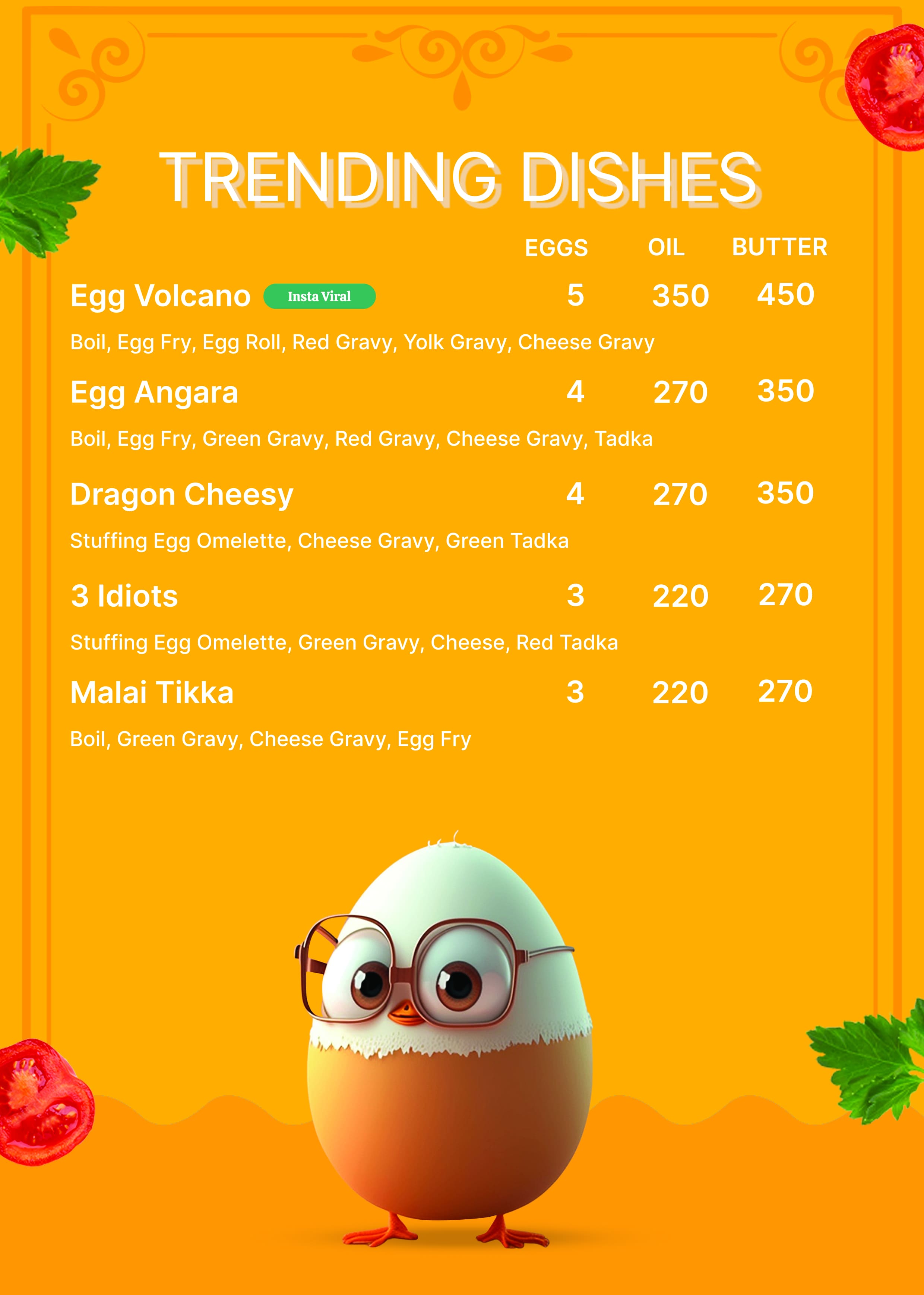 Menu page 6 - Flip N Fry Eggs